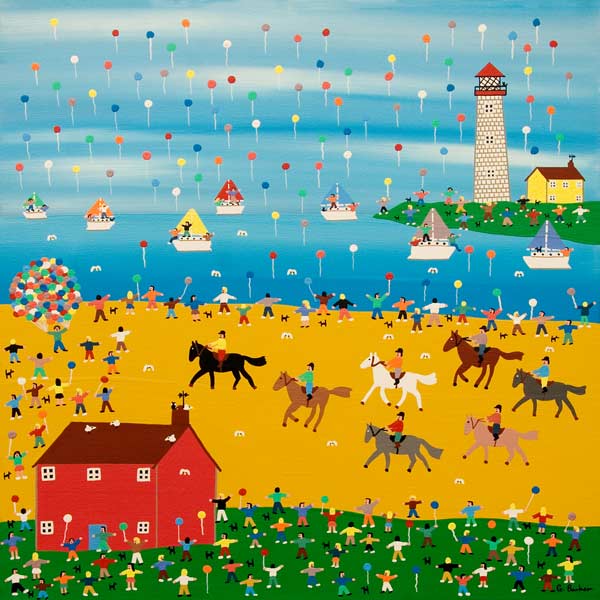 Horse race on the beach von Gordon Barker