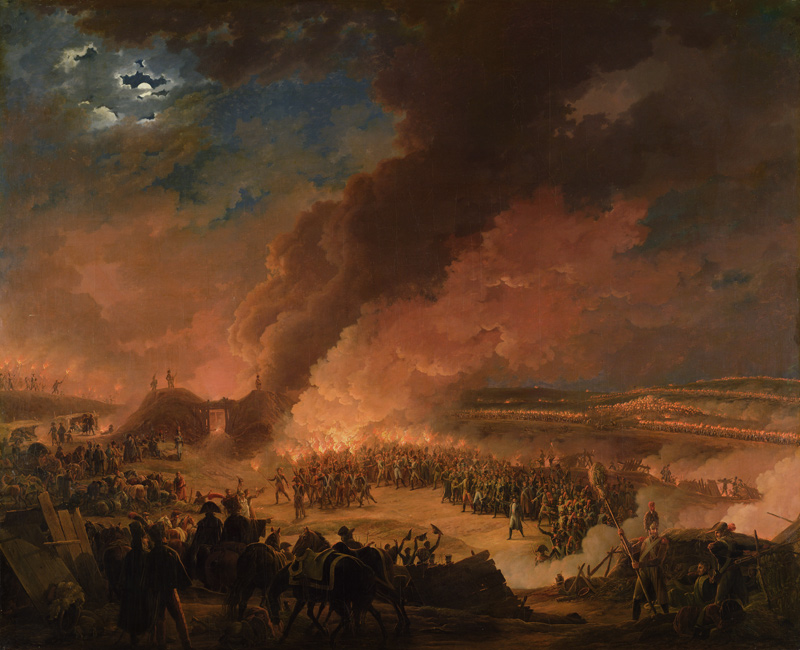 Napoleon besucht das Biwak der Armee am Vorabend der Schlacht von Austerlitz am 1. Dezember 1805 von Baron Louis Albert Bacler d'Albe