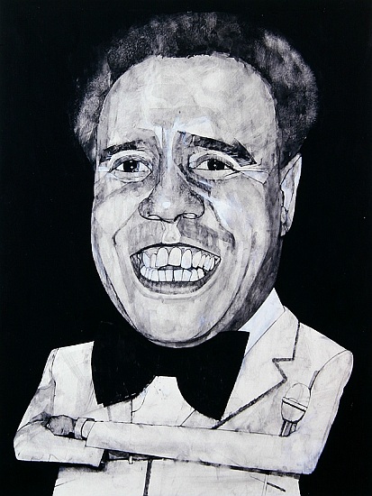 Portrait of Charlie Williams, illustration for The Listener, 1970s von Barry  Fantoni