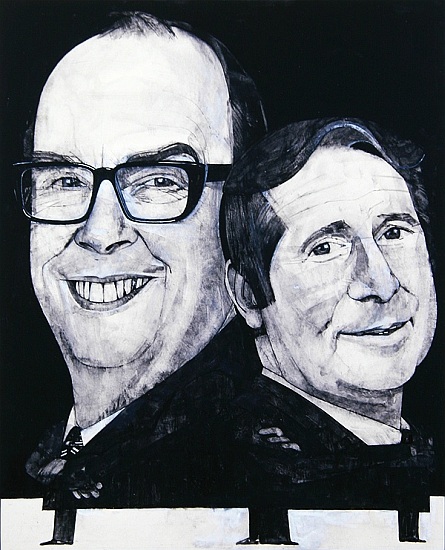 Portrait of Morecambe and Wise, illustration for The Listener, 1970s von Barry  Fantoni