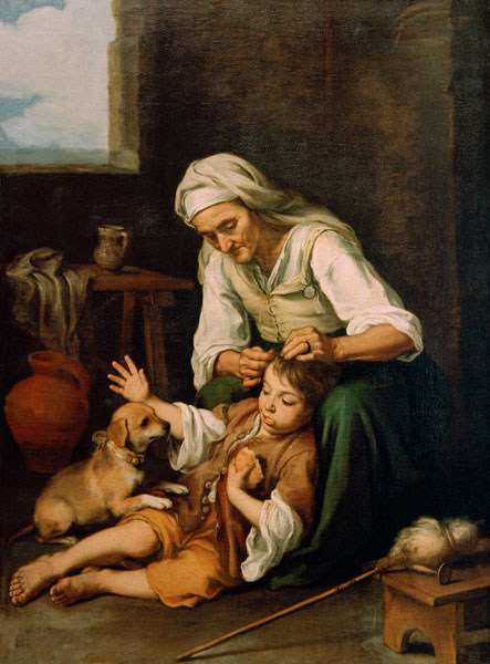 B.E. Murillo, The Toilette / Paint. von Bartolomé Esteban Perez Murillo