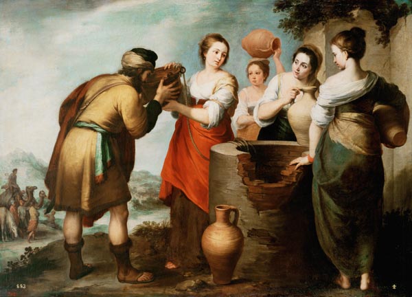 Rebecca and Eliezer at the Well von Bartolomé Esteban Perez Murillo