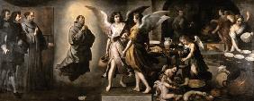 The Angels' Kitchen, 1646 (oil on canvas) von Bartolomé Esteban Perez Murillo