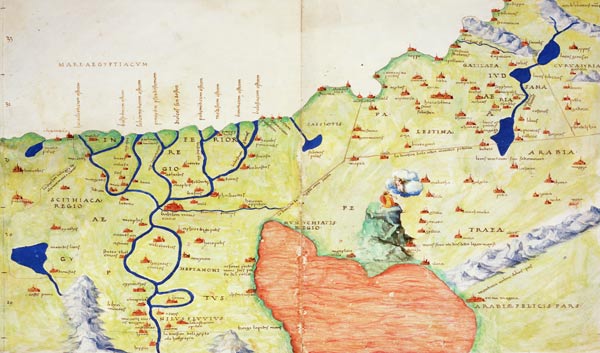 The Middle East, from an Atlas of the World in 33 Maps, Venice, 1st September 1553(see also 330964) von Battista Agnese