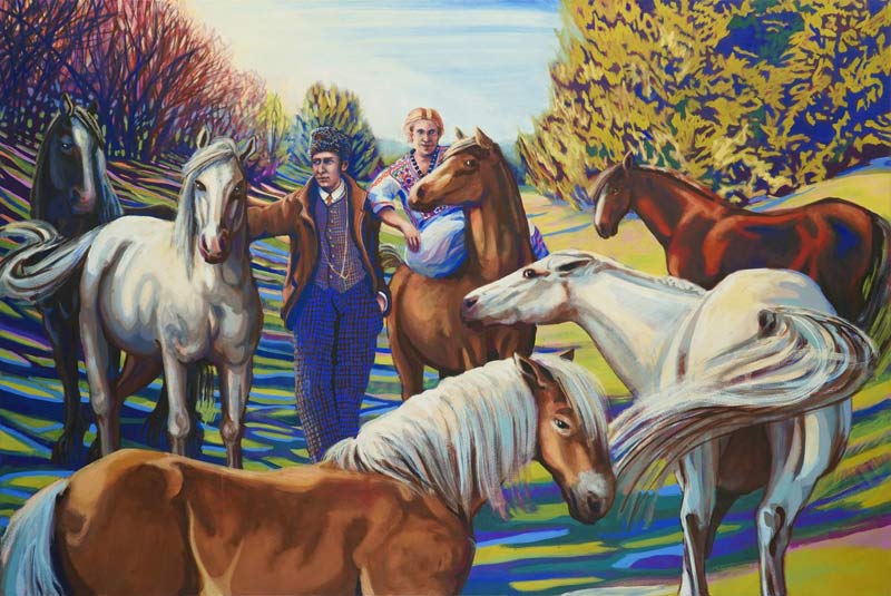 Franz und Maria Marc mit ihren Pferden von Beate Blankenhorn