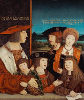 Porträt des Kaisers Maximilian I. und seiner Familie