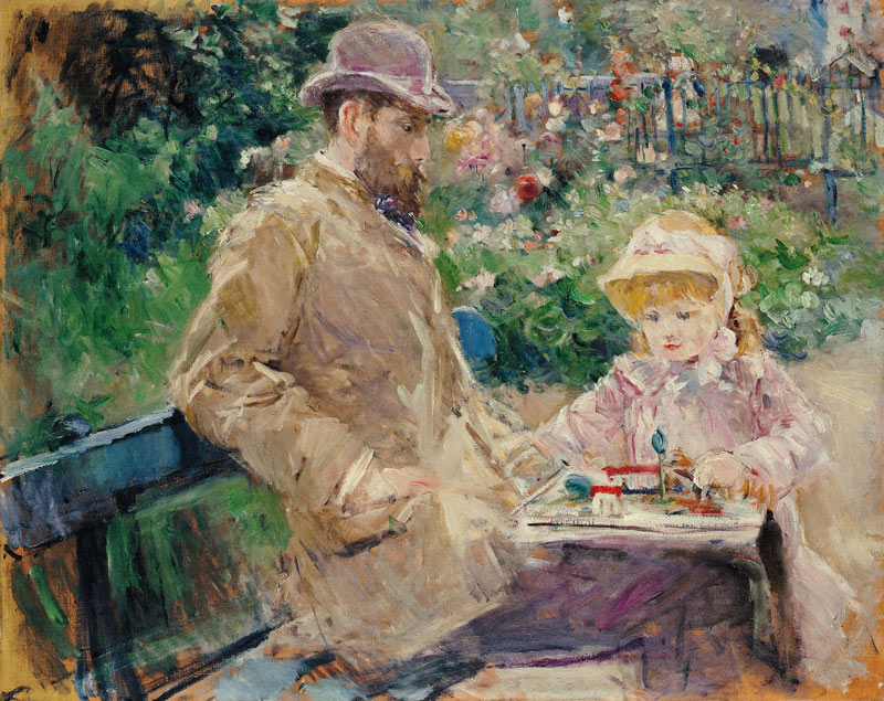 Eugene Manet und seine Tochter im Garten von Bougival von Berthe Morisot