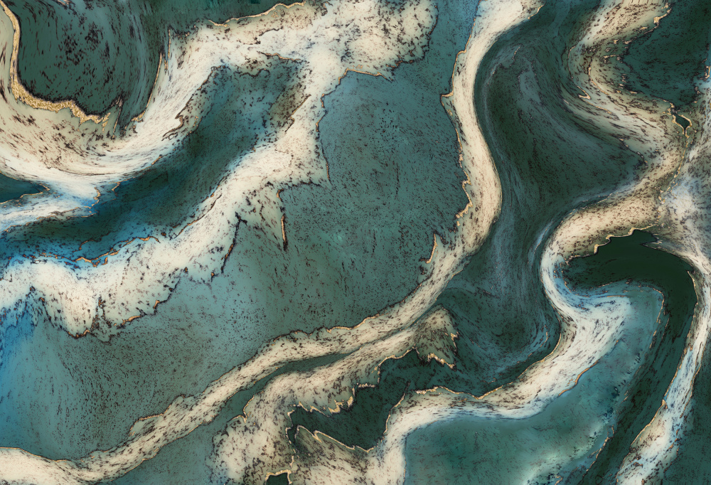 Alcohol Ink Green Gold von Bilge Paksoylu