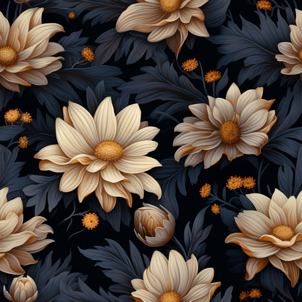 Dark Floral 1 von Bilge Paksoylu