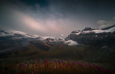 A glacier  after a sudden rain storm
