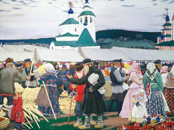 Russischer Jahrmarkt. von Boris Michailowitsch Kustodiev