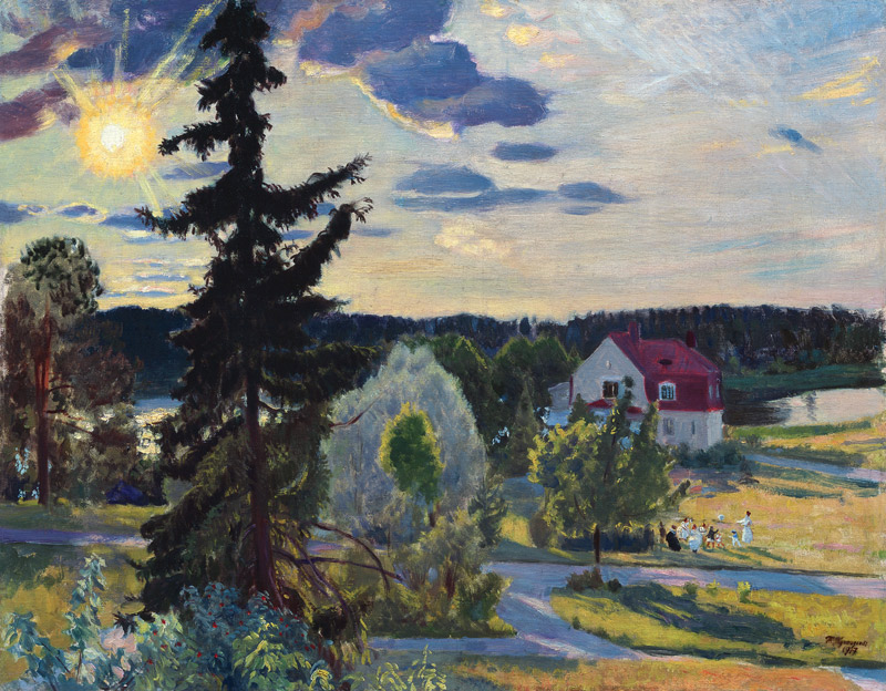Abendlandschaft von Boris Michailowitsch Kustodiev
