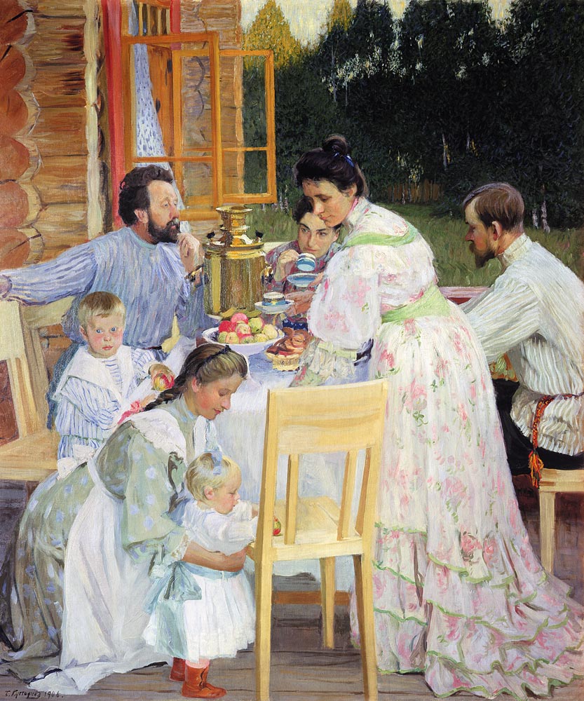 Auf der Terrasse von Boris Michailowitsch Kustodiev
