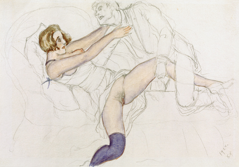 Erotische Szene von Boris Michailowitsch Kustodiev