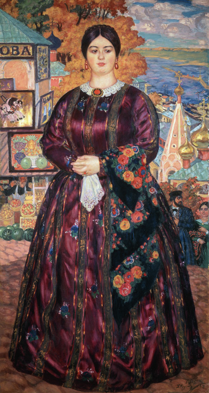 Eine Kaufmannsfrau. von Boris Michailowitsch Kustodiev