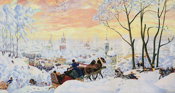 Faschingszeit von Boris Michailowitsch Kustodiev