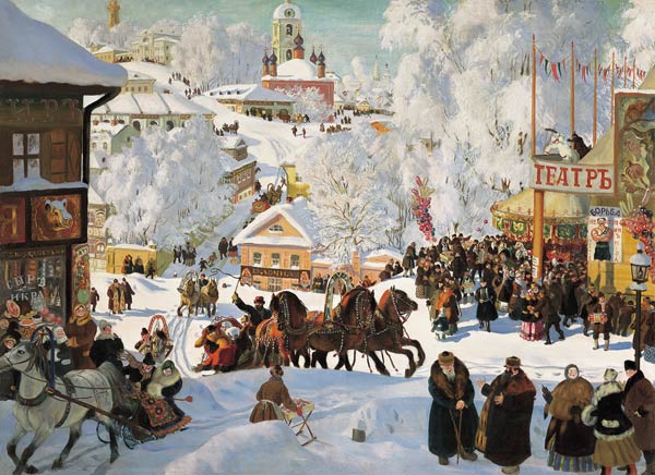 Faschingszeit von Boris Michailowitsch Kustodiev
