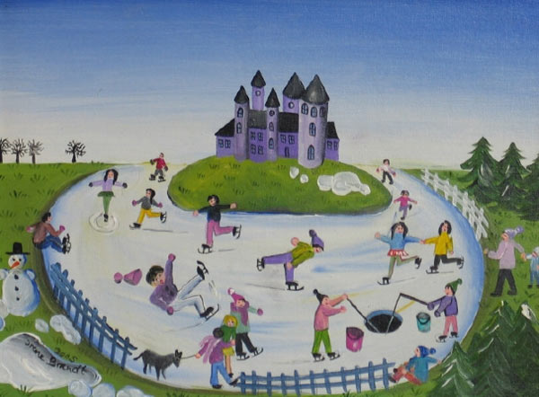 Schlittschuhlaufen am Wasserschloss von Irene Brandt