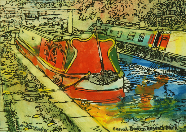 Canal Boats, Camden von Brenda Brin  Booker