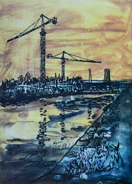 Cranes by the Canal von Brenda Brin  Booker