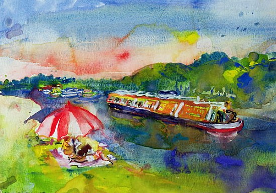 Summer River, 1989 (w/c on paper)  von Brenda Brin  Booker