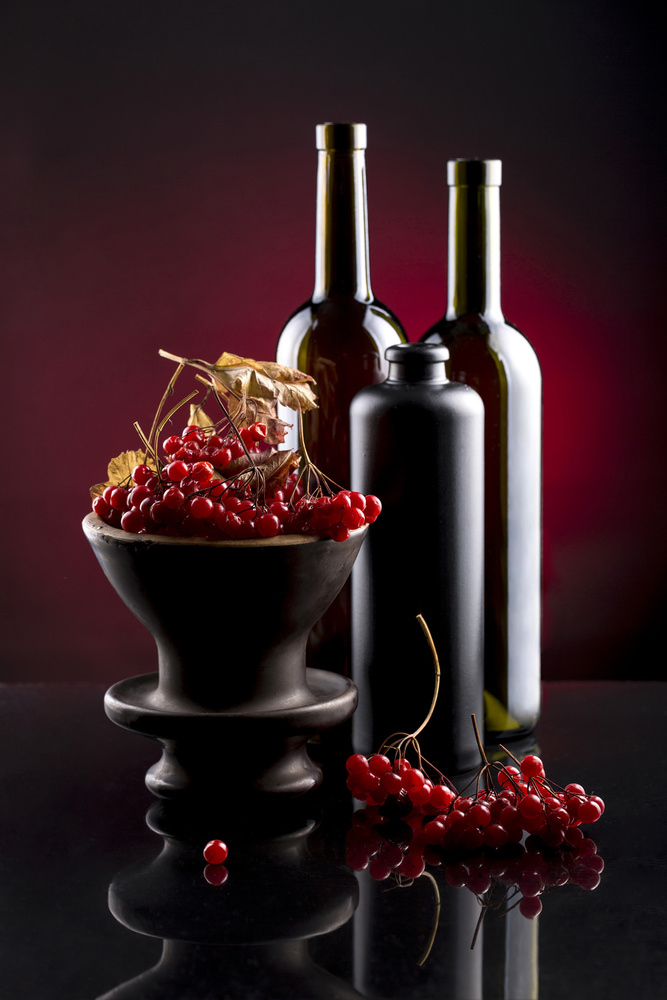 Red viburnum. Hypertonic still life. von Brig Barkow