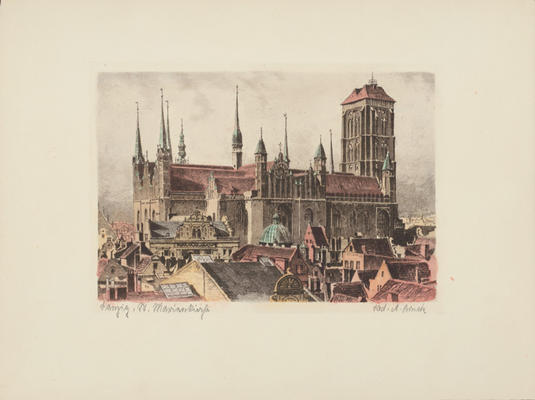 Danzig, St. Marienturm, rechts von Bruck