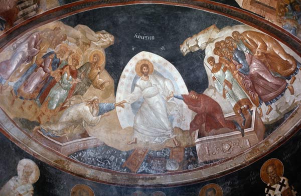 Anastasis in the Parecclesian apse vault von Byzantine