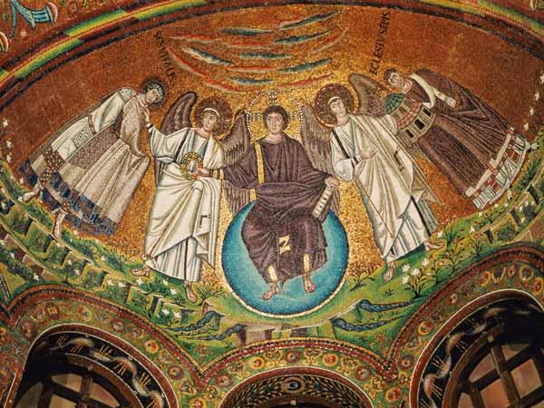 Christ surrounded by two angels, St. Vitalis and Bishop Ecclesius, from the apse