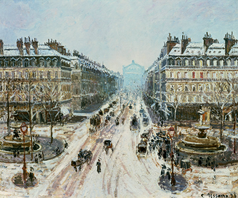 Avenue de l'Opera - Effect of Snow von Camille Pissarro