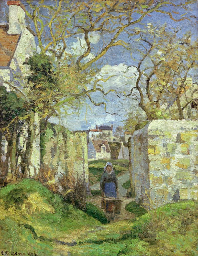 Bäuerin mit Schubkarre von Camille Pissarro