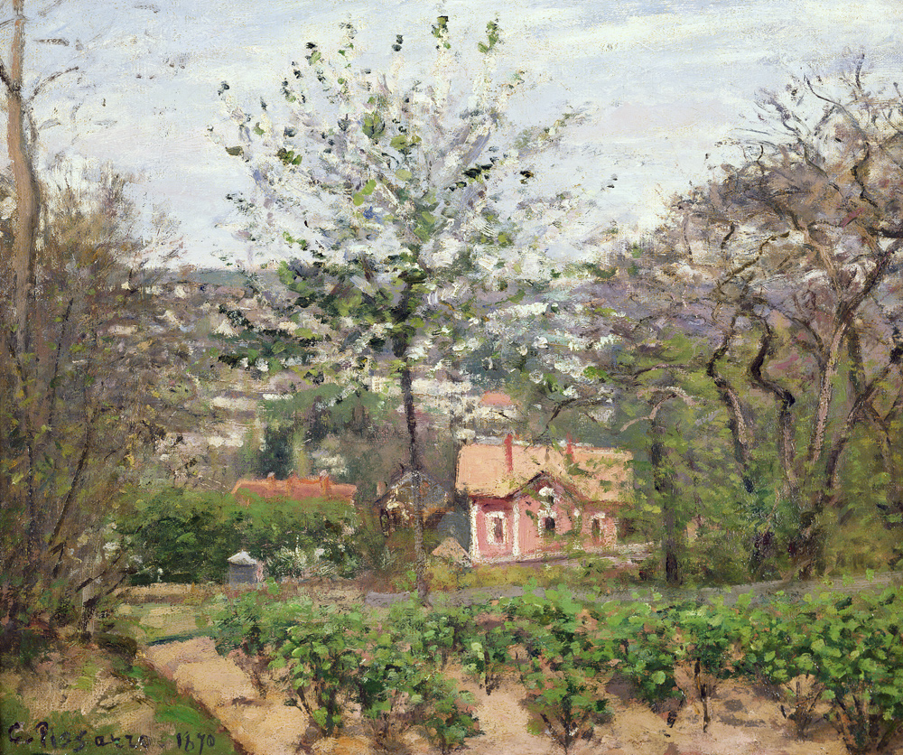 The Cottage, or the Pink House - Hamlet of the Flying Heart von Camille Pissarro