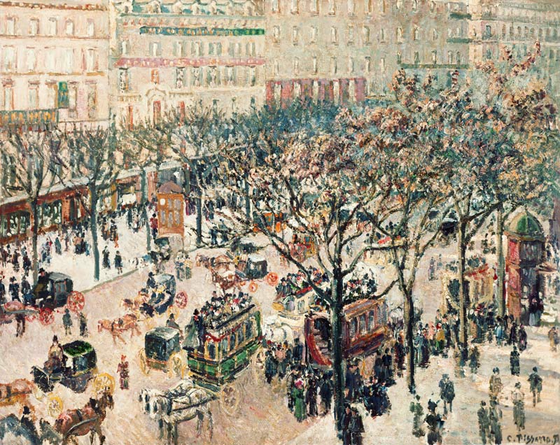 Der Boulevard des Italiens im Morgenlicht. von Camille Pissarro