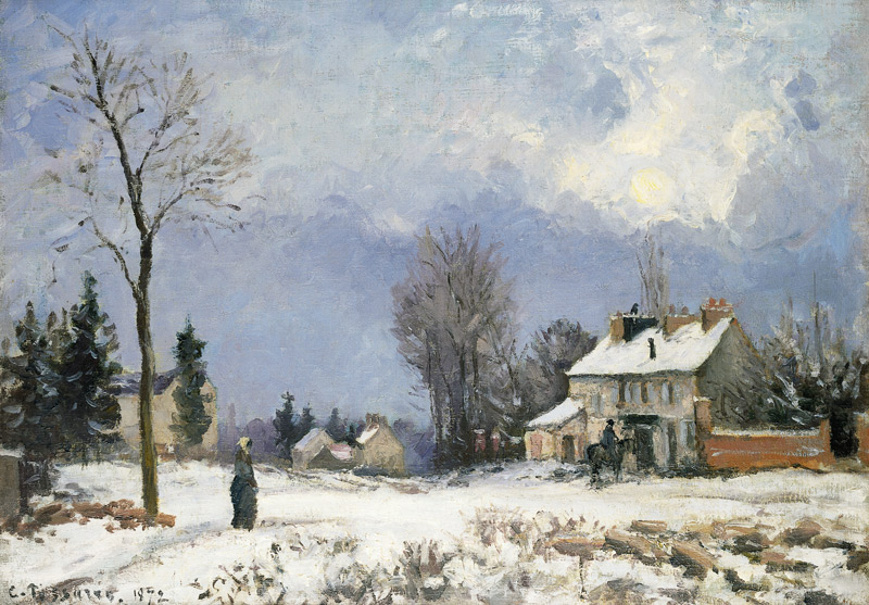 Die Straße von Versailles nach Saint-Germain, Louveciennes von Camille Pissarro