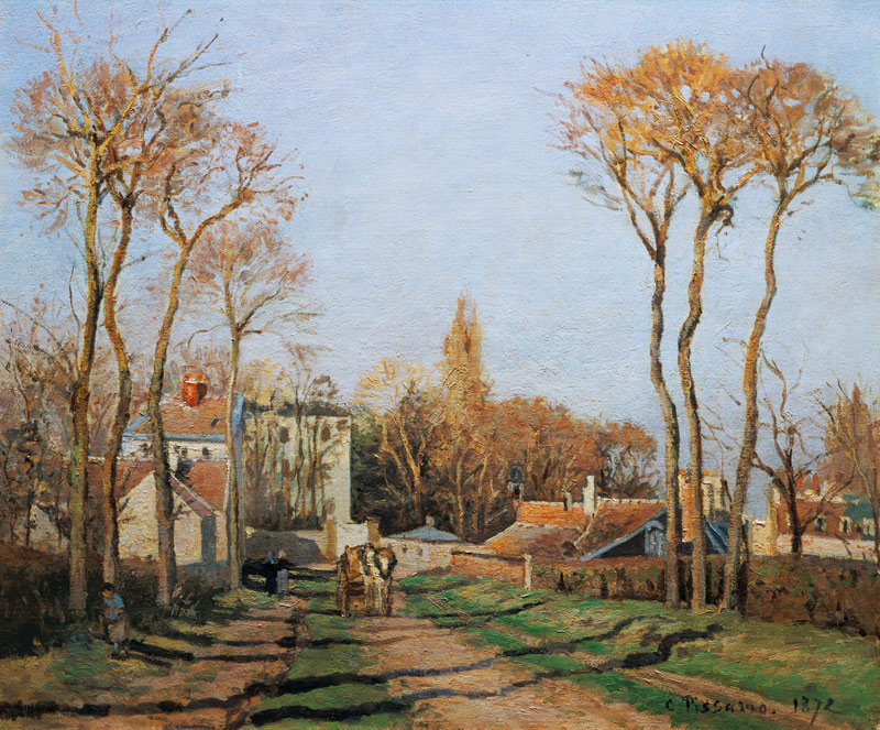 Entrance to the Village of Voisins, Yvelines von Camille Pissarro