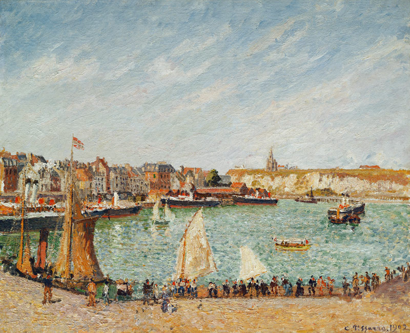 Nachmittagsonne am Hafen von Dieppe von Camille Pissarro