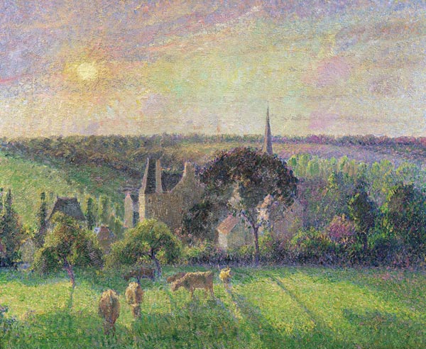 Pissarro / Paysage a Eragny, eglise ... von Camille Pissarro