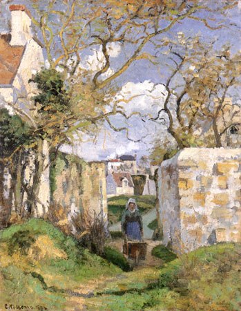 Bäuerin mit Schubkarre von Camille Pissarro