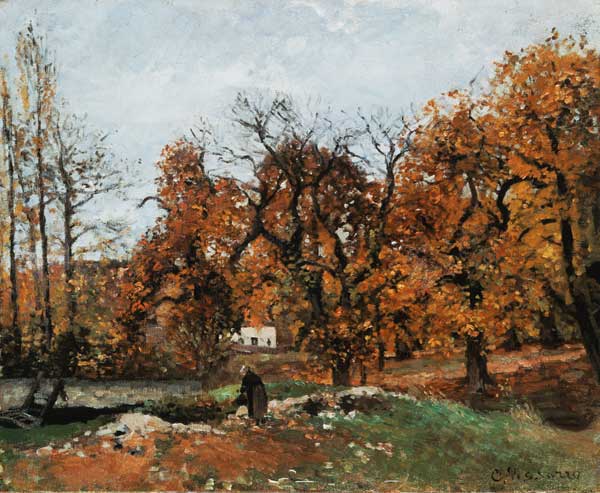 Herbstlandschaft bei Louveciennes. von Camille Pissarro