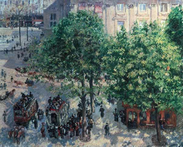 Place du Theatre in Paris. von Camille Pissarro