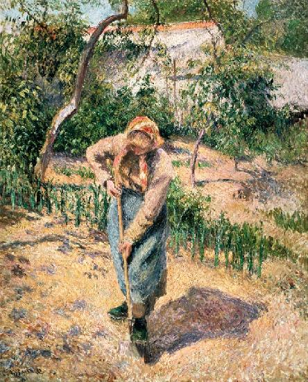 Bauersfrau bei der Gartenarbeit