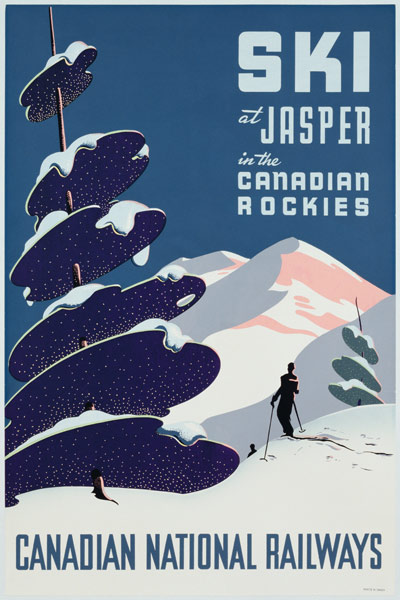 Poster advertising the Canadian Ski Resort Jasper von Canadian School
