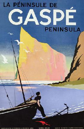 Poster advertising the Gaspe peninsula, Quebec, Canada
