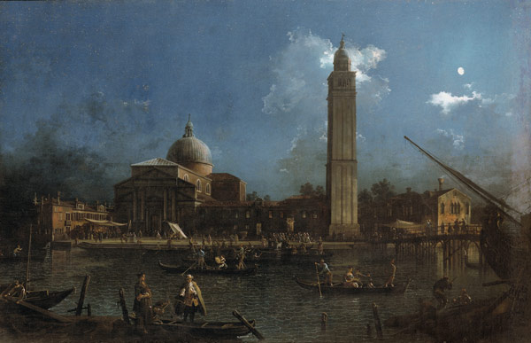 Das nächtliche Fest vor der Kirche San Pietro di Castello (La Vigilia di San Pietro) von Giovanni Antonio Canal (Canaletto)