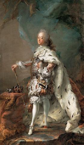 Porträt von König Friedrich V. von Dänemark (1723-1766) im Krönungsornat
