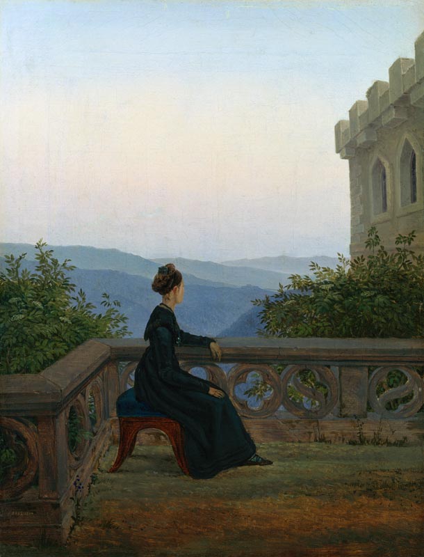 Frau auf dem Söller von Carl Gustav Carus
