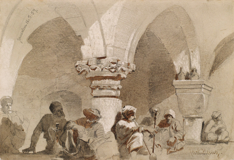 Pipe Smokers, Jerusalem von Carl Haag