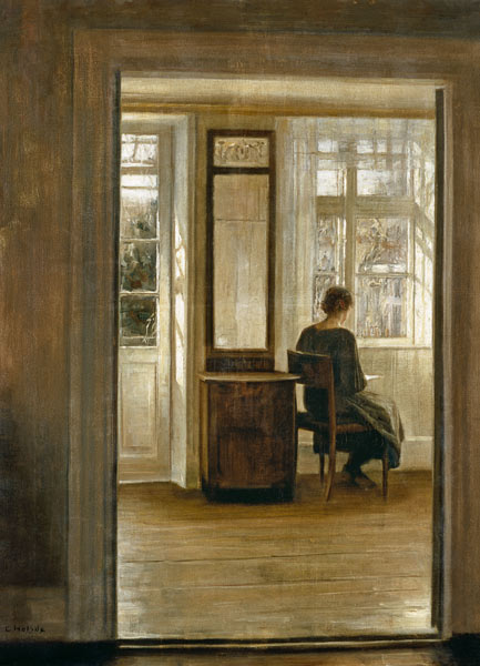 Lesend am Fenster von Carl Holsoe