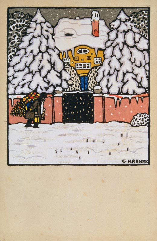 Weihnachtskarte der Wiener Werkstätten, No.629 von Carl Krenek