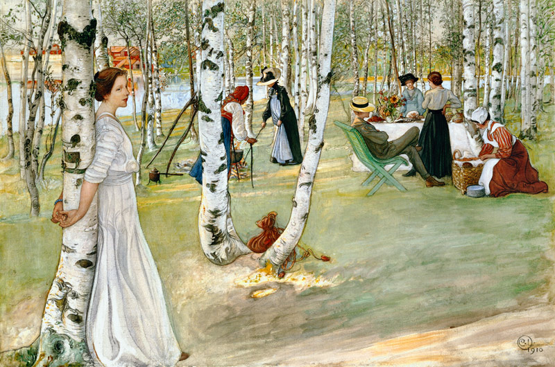 Breakfast In The Open (Frukost I Det Gr«na) von Carl Larsson